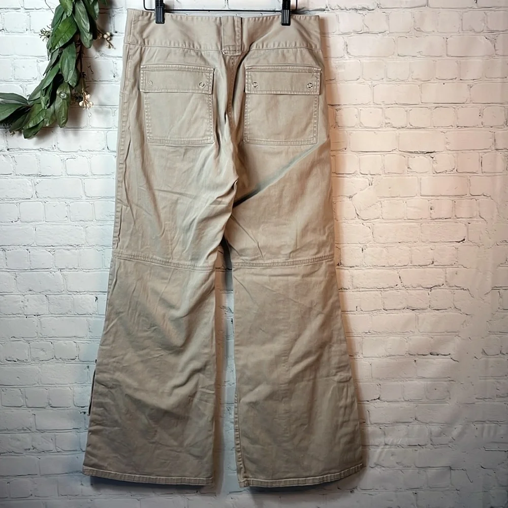 Y2K REWIND Tan Cargo Wide Leg Pants size 13